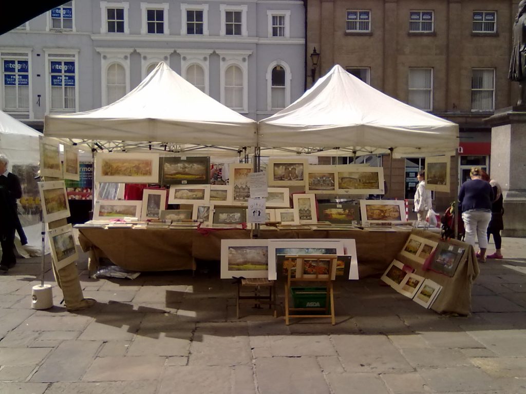 Market stall in Shrewsbury's Old Market Square - Gwendda the Witch Photographer