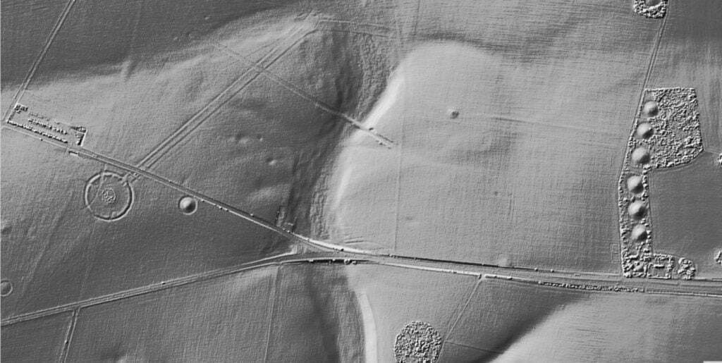 Lidar scan of Stonehenge showing The Avenue