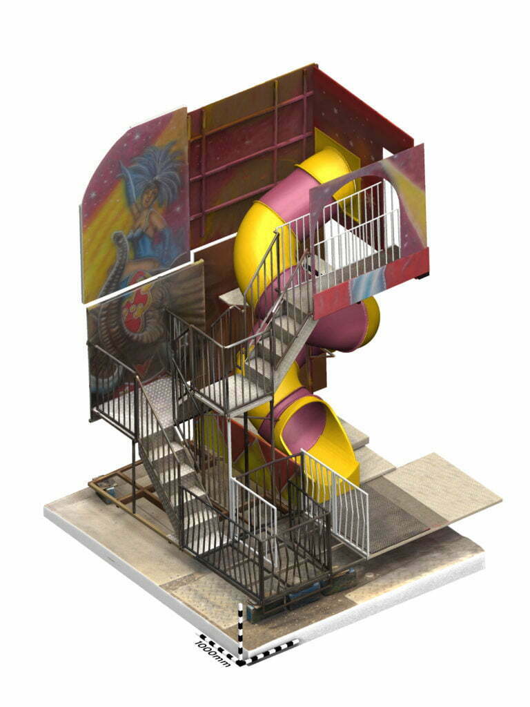 Orthographic diagrammatic image of a fairground ride