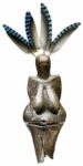 The Venus of Dolní Věstonice is a Venus figurine, a ceramic statuette of a nude female figure dated to 29,000BC. Four holes are in the top of her head, made by feather, likely for feathers. She is 4½ inches tall. And the oldest ceramic in the world.