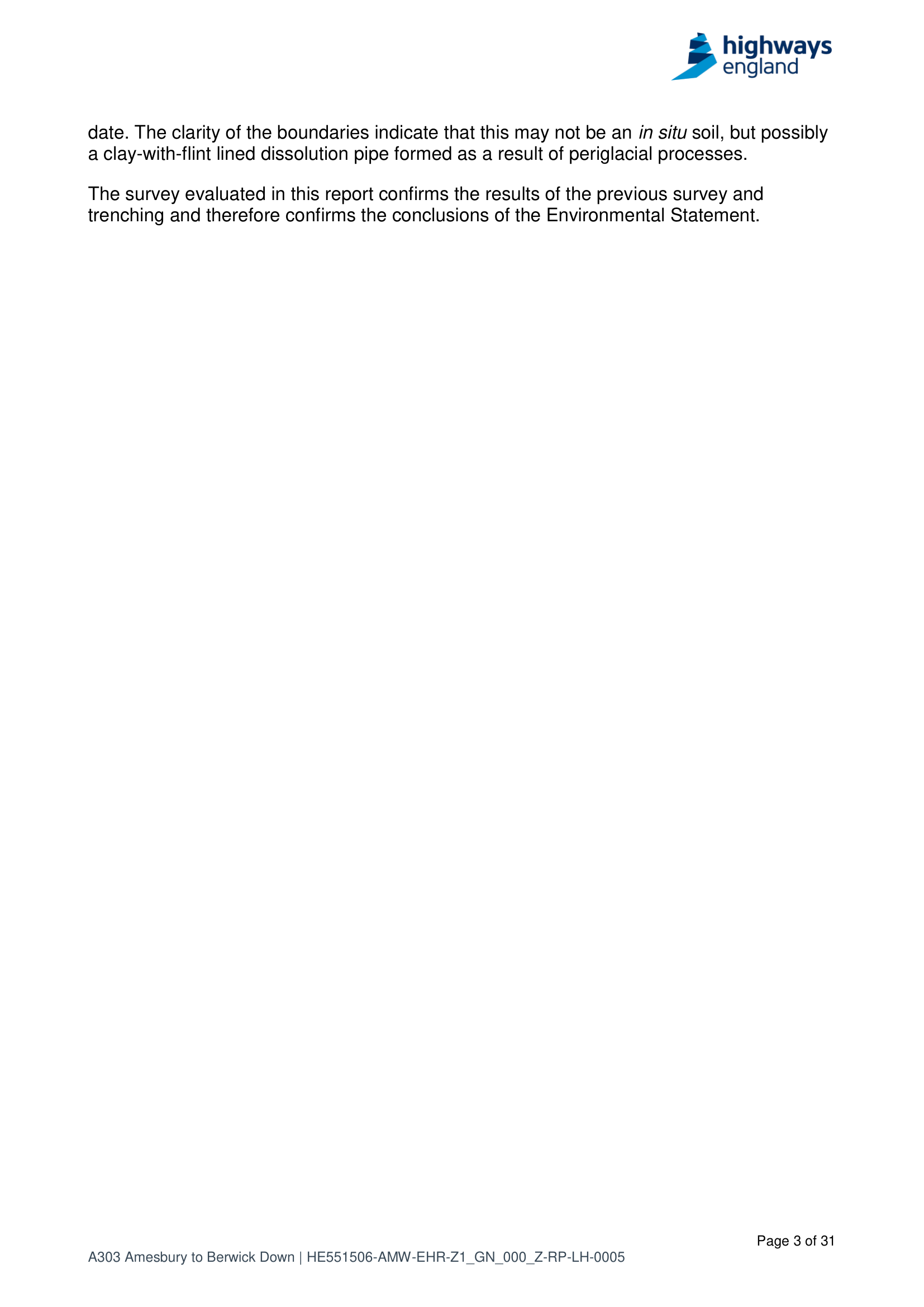 Summary page of the ERT and borehole survey report